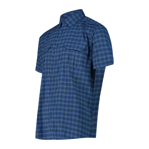 CMP Camicia a maniche corte con fantasia a quadri da Trekking Uomo - Neverland Firenze