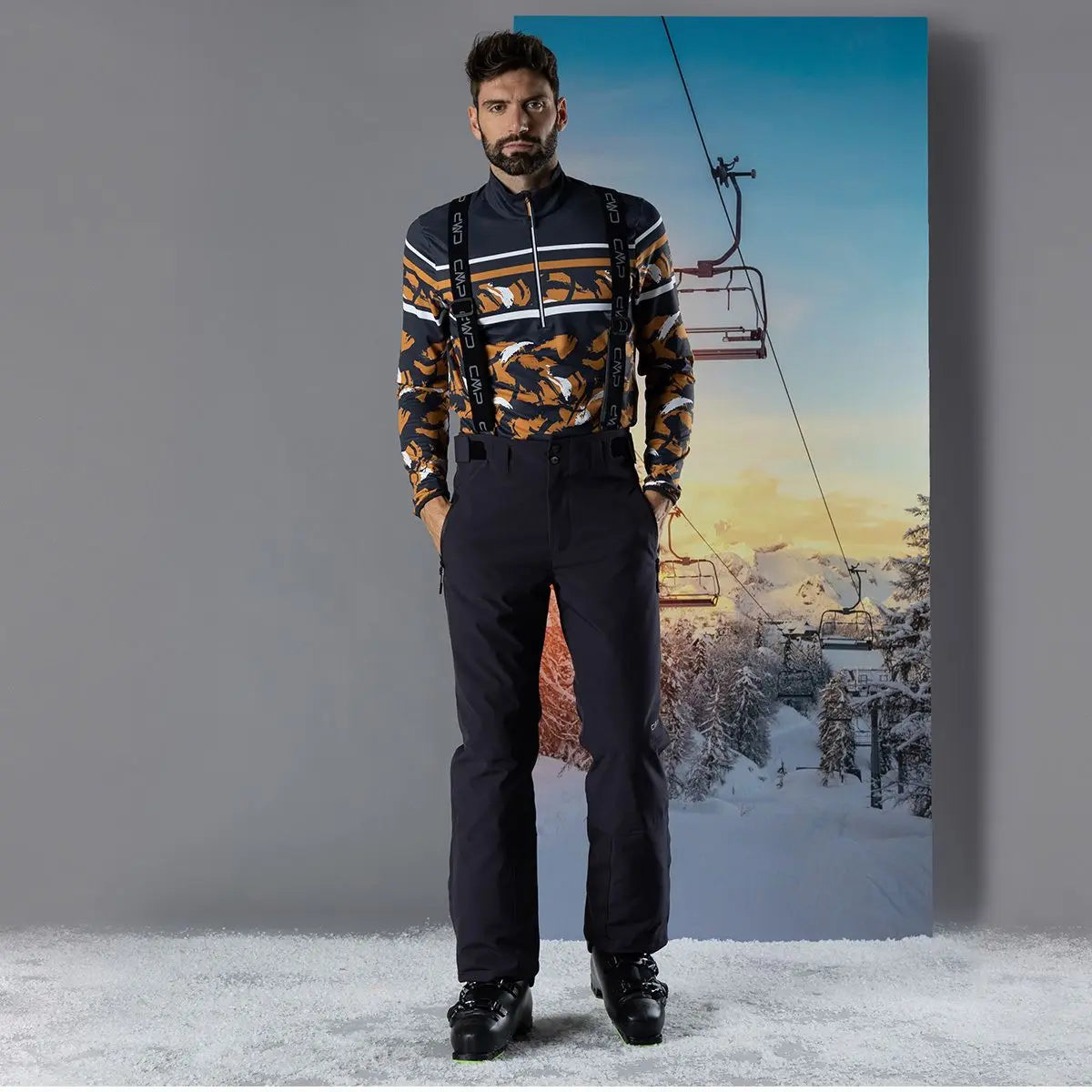 CMP Pantaloni slim fit con bretelle removibili - Sci Uomo - Neverland Firenze