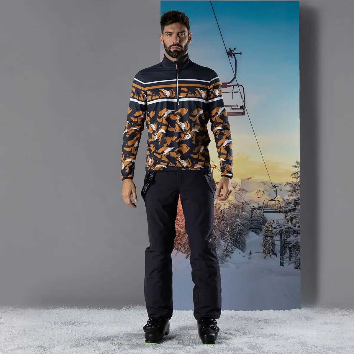CMP Pantaloni slim fit con bretelle removibili - Sci Uomo - Neverland Firenze