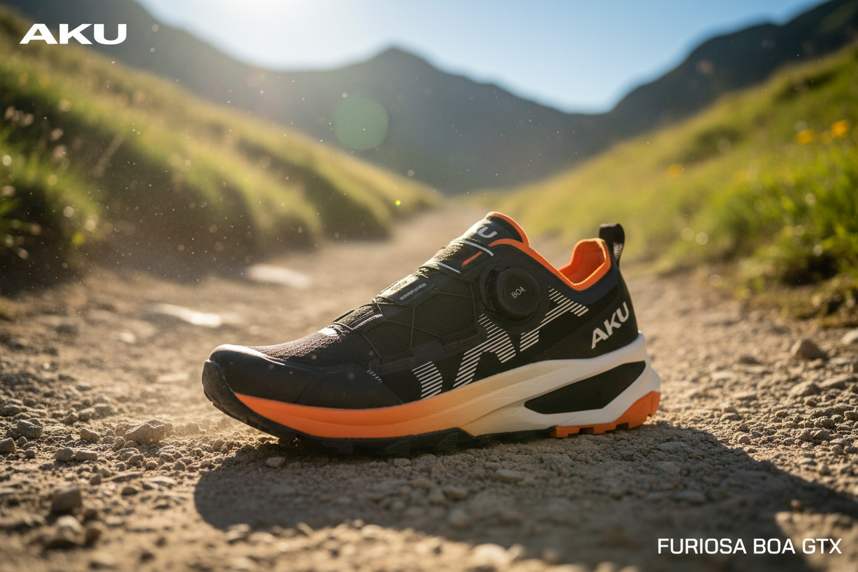 AKU Furiosa BOA GTX - Scarpa originale su sfondo montano