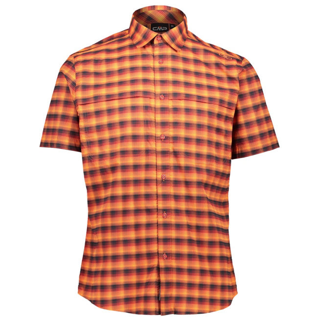 Camicia fantasia check maniche corte Uomo-31T7037-neverland-firenze
