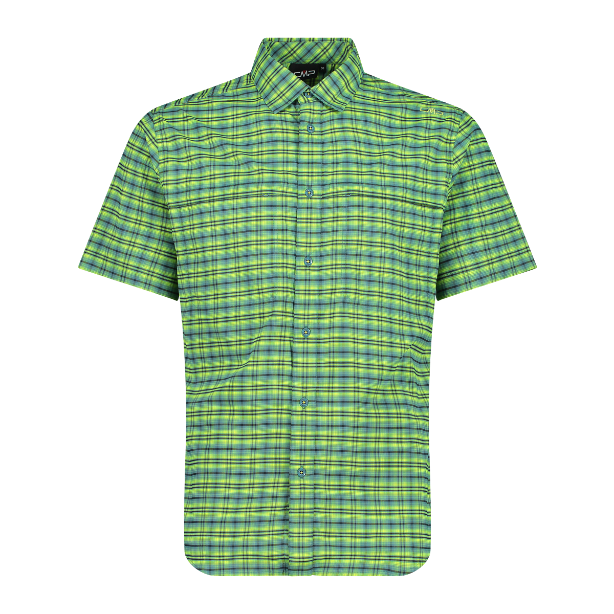 Camicia fantasia check maniche corte Uomo-31T7037-neverland-firenze