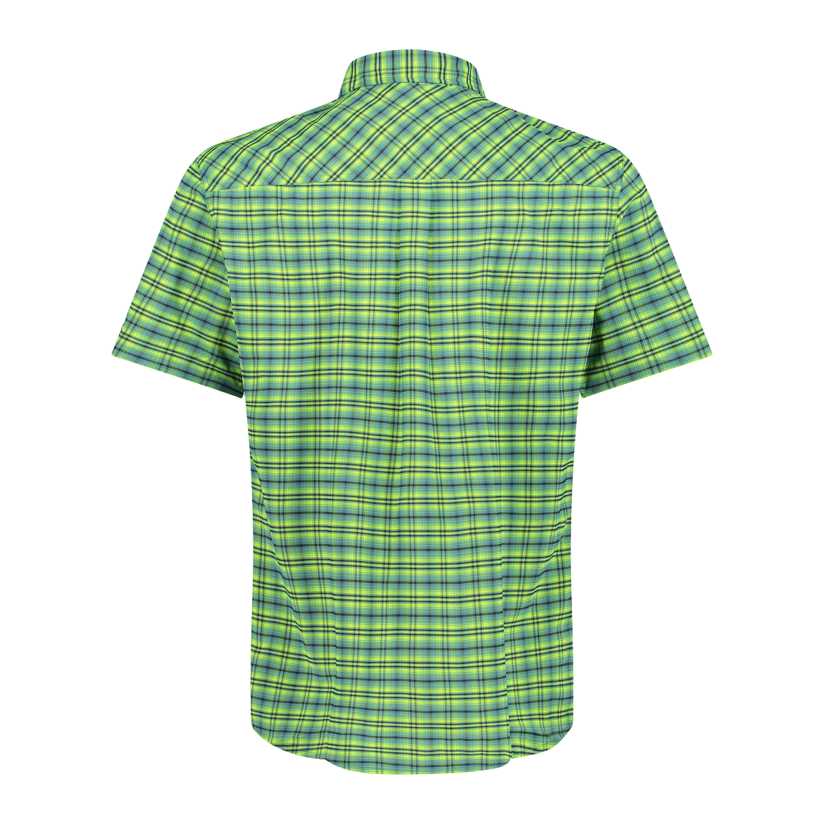 Camicia fantasia check maniche corte Uomo-31T7037-neverland-firenze