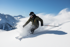 Banner Sciatore con Giacca Verde