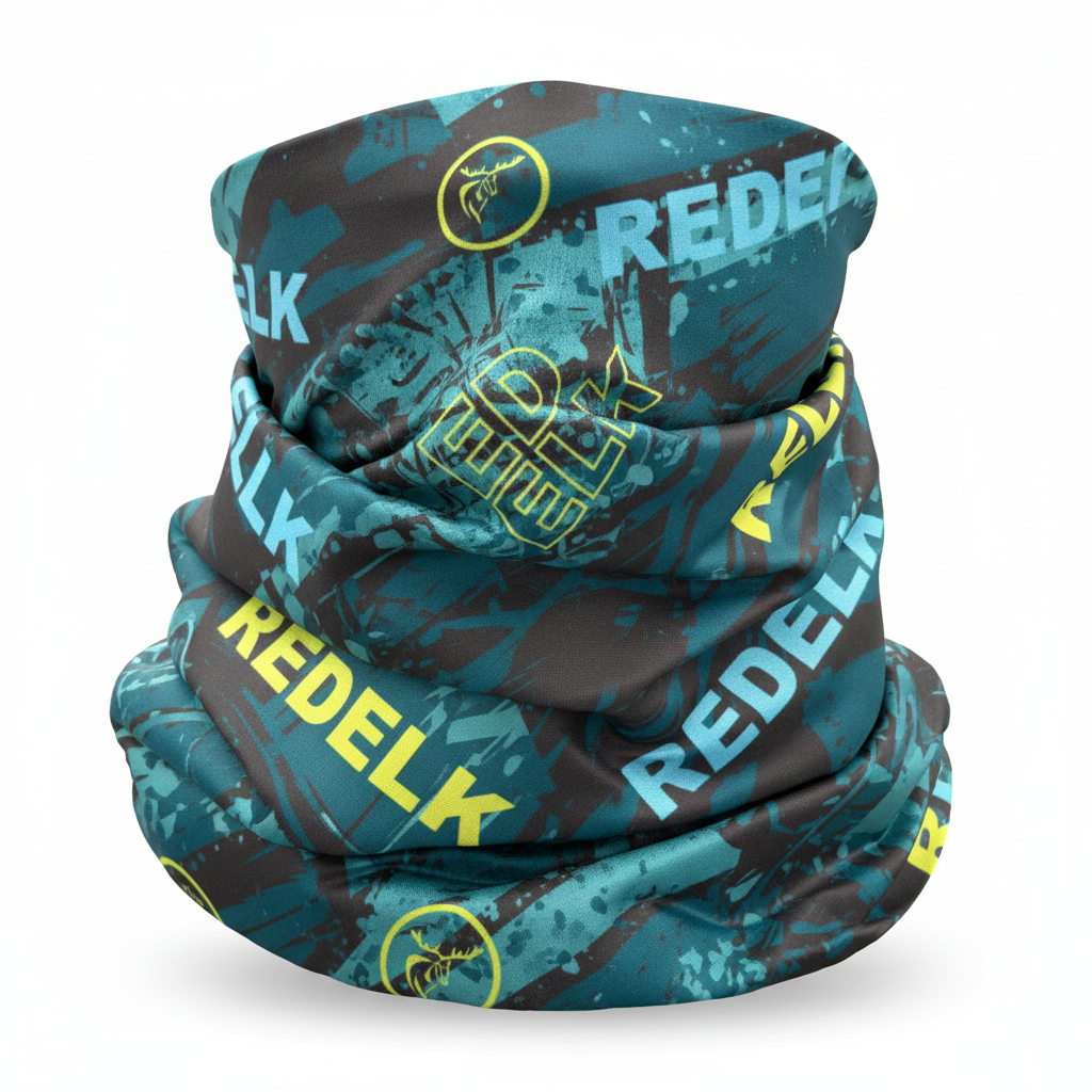 Neck gaiter Redelk teal camouflage