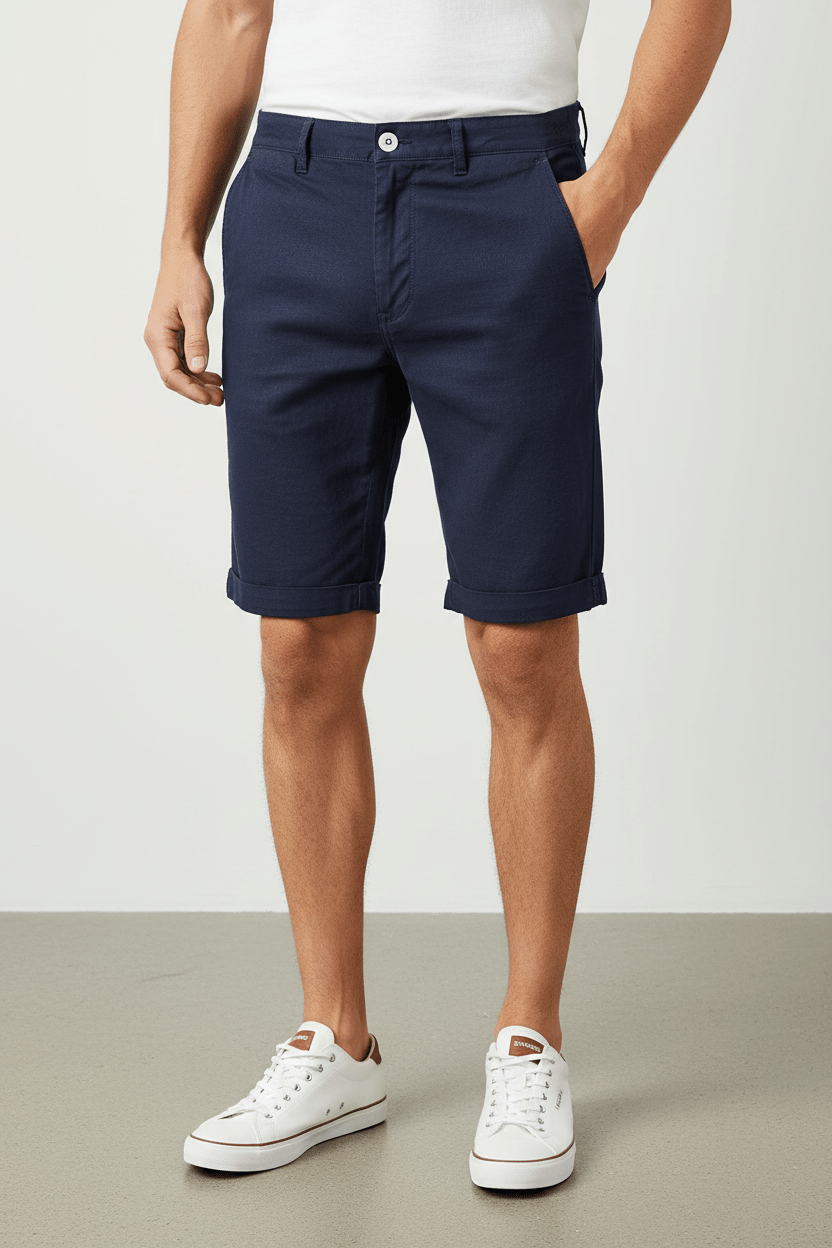 Solid Aurelius Shorts – Blu Navy – Vista Frontale