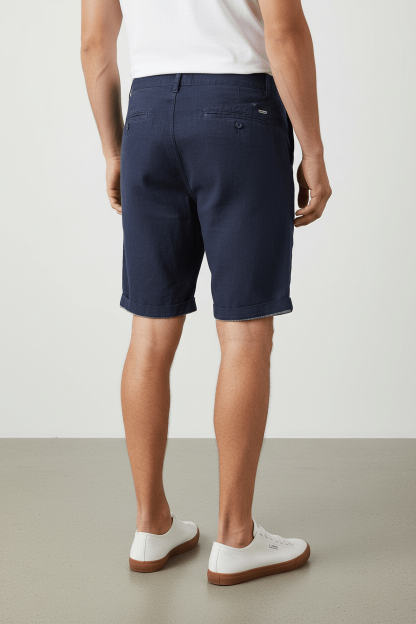 Solid Aurelius Shorts – Blu Navy – Vista Posteriore