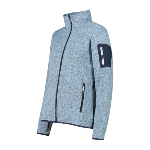 Giacca Fleece CMP Knit Tech Uomo - Mélange Antracite Tasche Zip - Foto 5